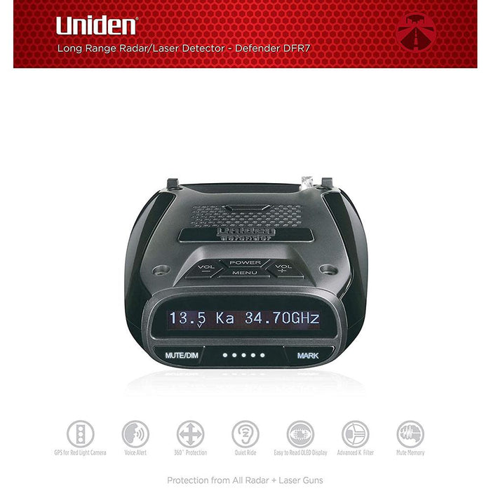 Uniden DFR7 Super Long Range Radar Detector with GPS - Open Box