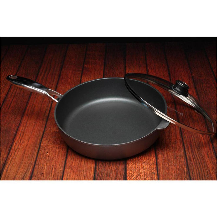 Swiss Diamond Nonstick Saute Pan with Steel Handle & Lid + Kitchen Tools Set