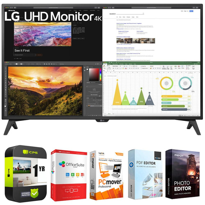 LG 43UN700T-B 43" 4K UHD 3840x2160 IPS USB-C HDR 10 Monitor w/ Warranty Bundle