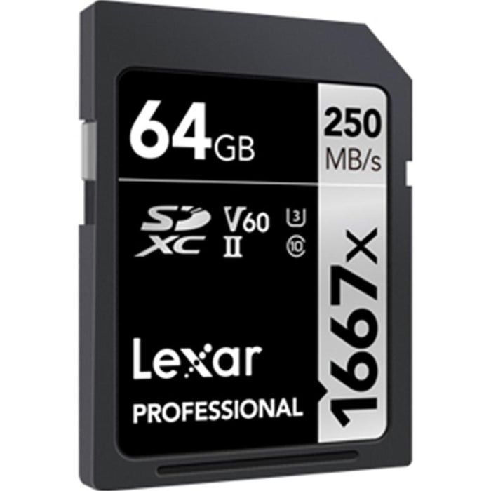 Lexar 2-Pack Professional SDHC/SDXC 1667x UHS-II 64GB Memory Card w/ 128GB USB