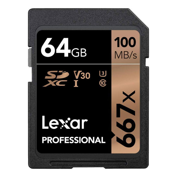 Lexar 2-Pack Professional 667x 64GB SDXC UHS-3 Class 10 Memory Card w/ 128GB USB