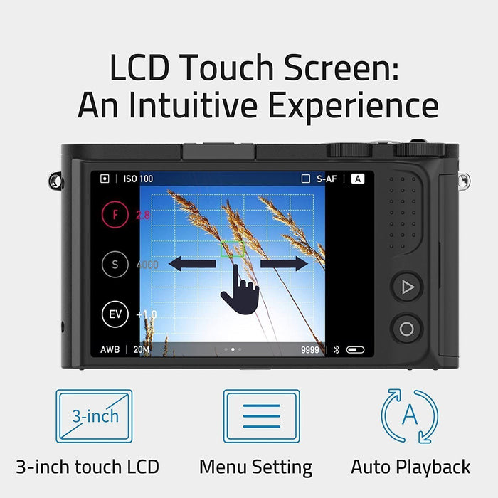 YI 4K Video 20MP Mirrorless Digital Camera LCD Touchscreen Lens 12-40mm F3.5-5.6