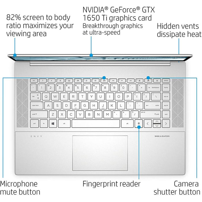 Hewlett Packard Envy 15.6" Intel i7-10750H 16GB/512GB SSD Touchscreen Laptop 15-ep0010nr