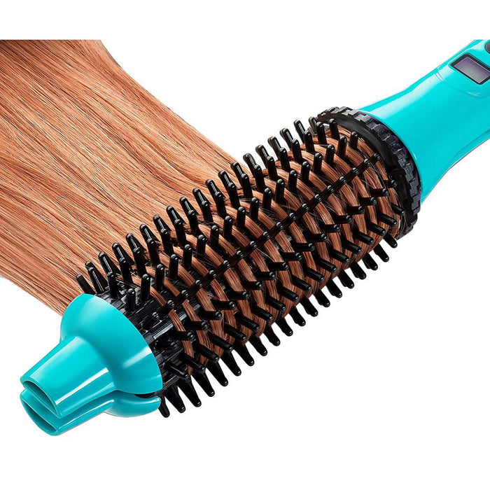 Perfecter Flat Iron Hair Straightener & Hot Round Brush 2-in-1 (Teal)