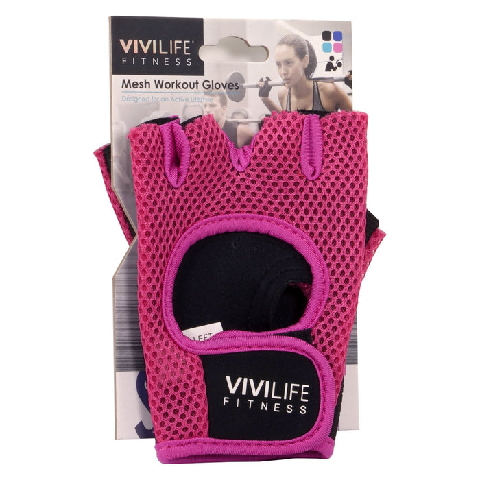 Vivitar PF-V8312-PNK Mesh Workout Gloves, Pink