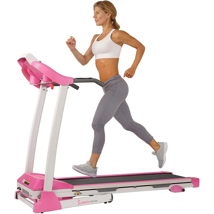 Sunny Health and Fitness Pink Treadmill w/ Manual Incline and LCD Display - P8700