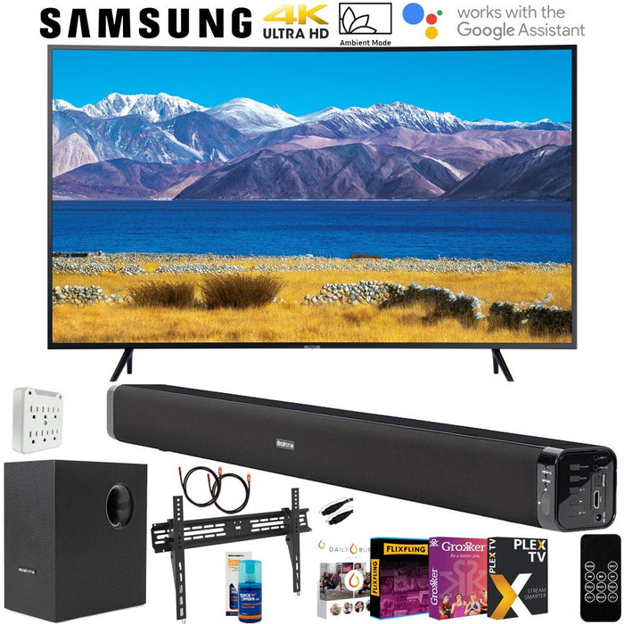 Samsung UN55TU8300 55" HDR 4K UHD Smart Curved TV 2020 w/ Deco Soundbar Bundle