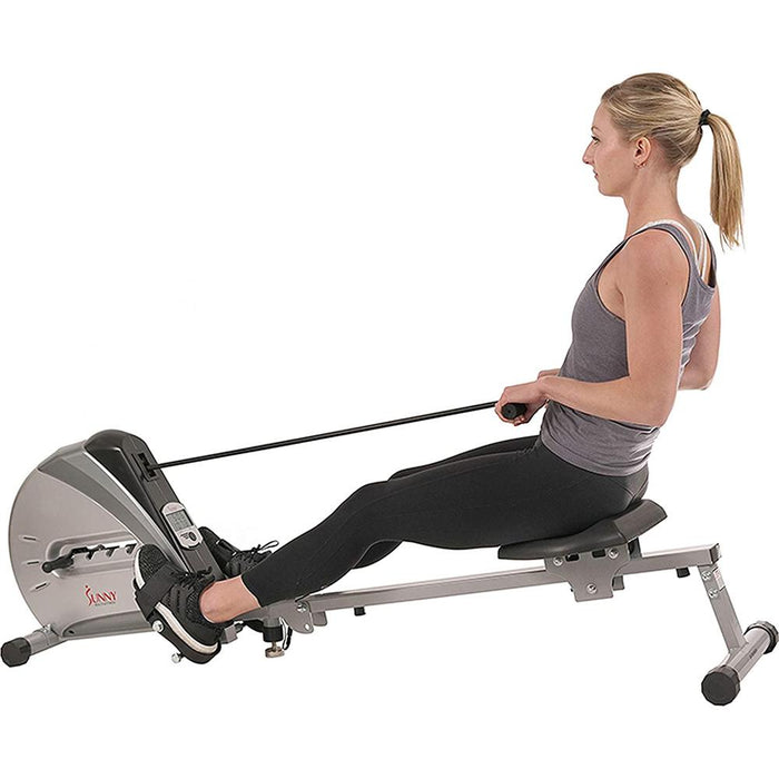 Sunny Health and Fitness Elastic Cord Rowing Machine Rower w/ LCD Monitor - (SF-RW5606) - Open Box