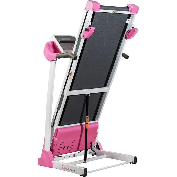 Sunny Health and Fitness Pink Treadmill w/ Manual Incline and LCD Display w/ Warranty Bundle
