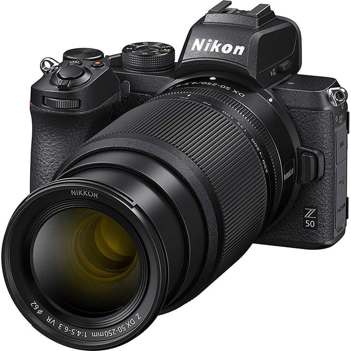 Nikon Z50 DX Mirrorless Camera NIKKOR DX 16-50 & 50-250mm Lens (Refurb) + 32GB Bundle