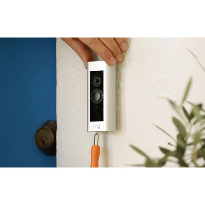 Ring Outdoor Floodlight Camera, Black Certified Refurbished w/Video Doorbell Pro