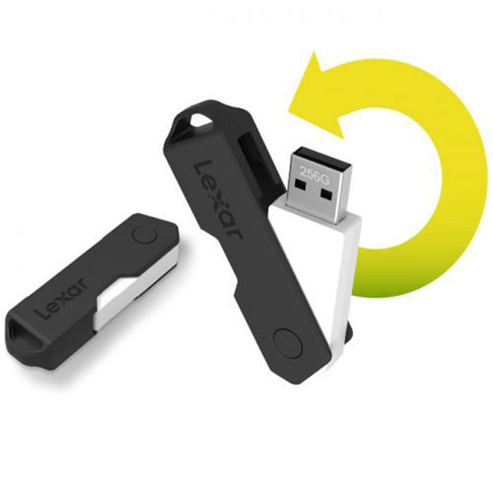 Lexar JumpDrive TwistTurn2 USB 2.0 Flash Drive 64 GB Black 3 Pack