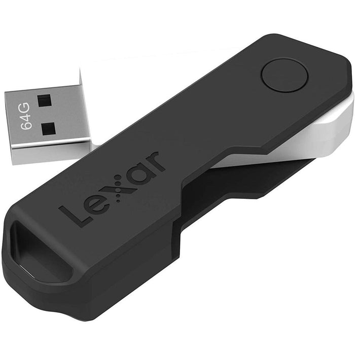 Lexar JumpDrive TwistTurn2 USB 2.0 Flash Drive 64 GB Black 4 Pack