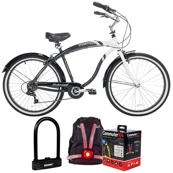 Kent 42692 26-inch Men's Oakwood Cruiser Bicycle + Accessories Bundle