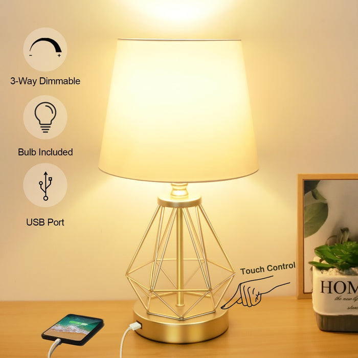 CO-Z Modern Table Lamp with USB Input & Touch On/Dim Control AC003
