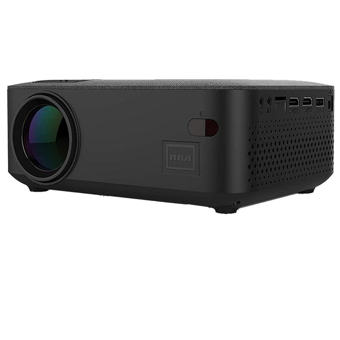 RCA RPJ143 Portable Home Theater Projector (Black) with Screen and Mount Bundle