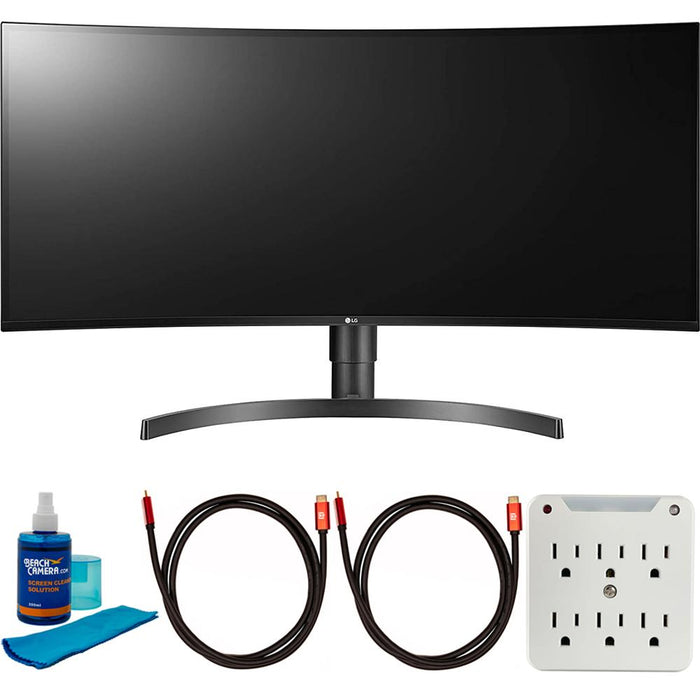 LG 34" 21:9 UltraWide QHD 3440x1440 Curved IPS Monitor w/ HDR10 +Accessories Bundle