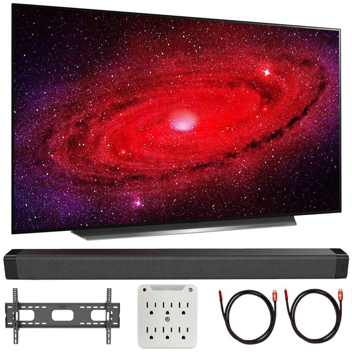 LG OLED55CXPUA 55" CX 4K OLED TV w/ AI ThinQ (2020) with Deco Gear Soundbar Bundle
