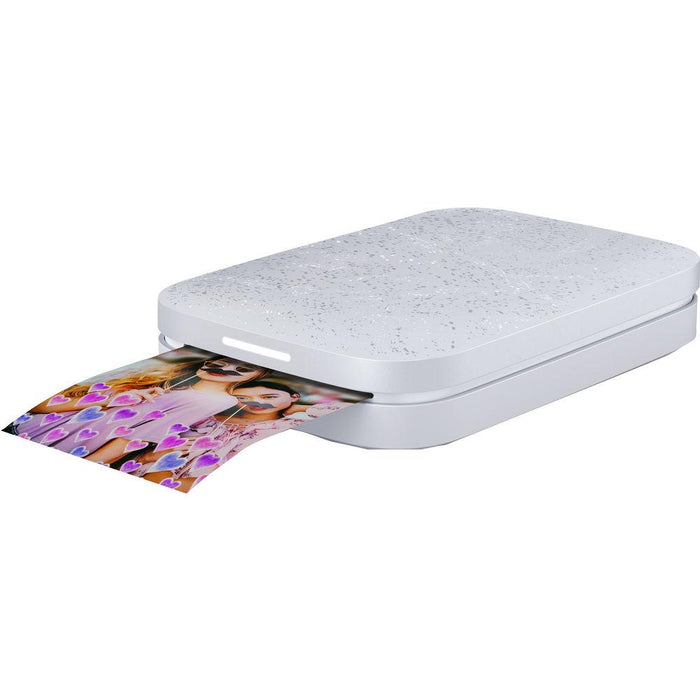 Hewlett Packard Sprocket Portable Photo Printer 2nd Edition, Luna Pearl +Case & 40 Sheets