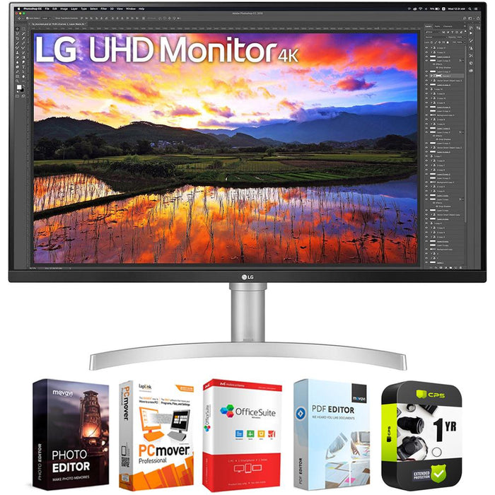 LG 32" UHD IPS Ultrafine Monitor with HDR10 AMD FreeSync + Warranty Bundle