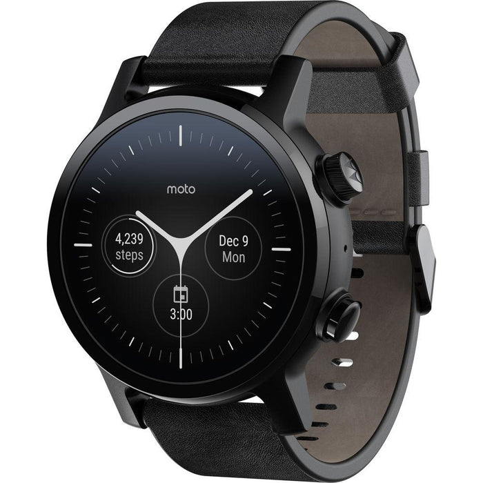 Moto 360  Gen 3 Wear OS by Google - Luxury Stainless Steel Smartwatch (Black)