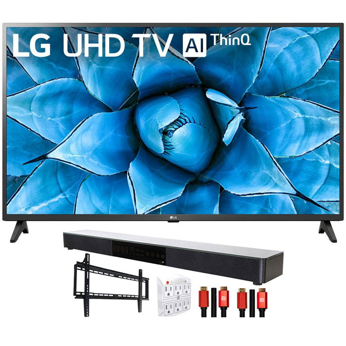LG 75UN7370PUE 75" UHD 4K HDR AI TV (2020) with Deco Gear Soundbar Bundle