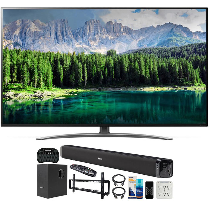 LG 75" 4K HDR Smart LED IPS TV with AI ThinQ 2019 Model + Soundbar Bundle