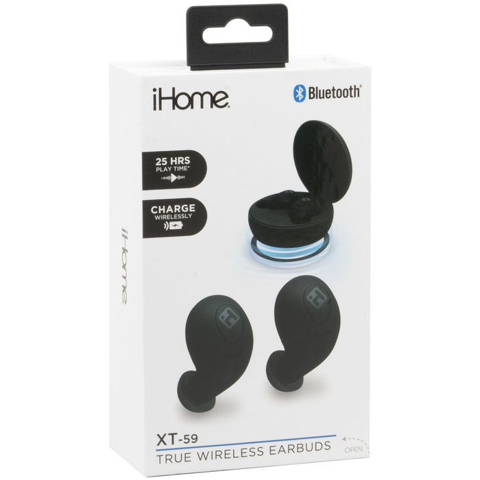 iHome XT-59 True Wireless Earbuds, Black HM-AU-BE-200-BK