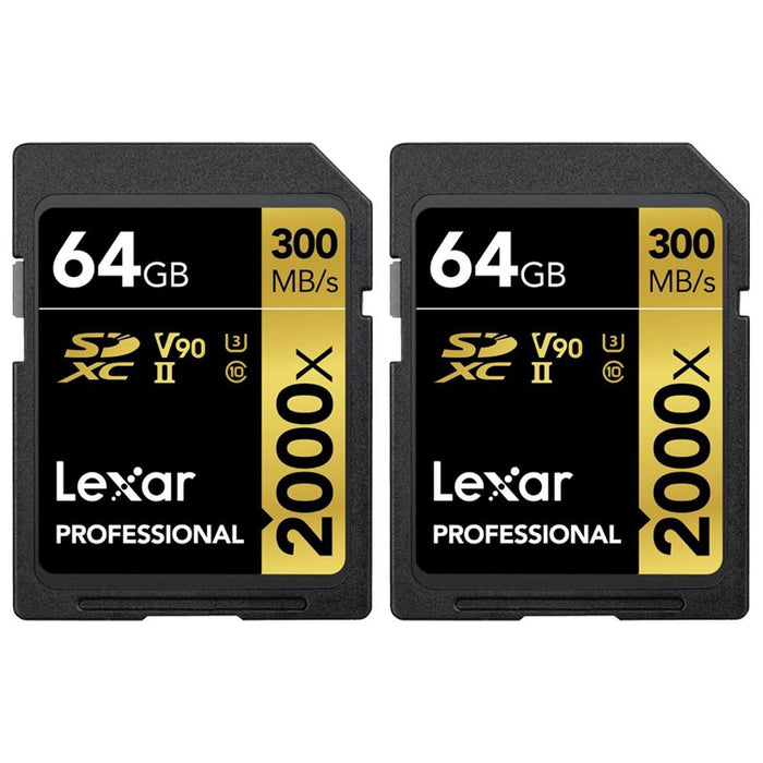 Lexar 64GB Professional 2000x SDXC UHS-II Memory Card 2 Pack