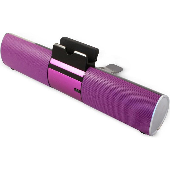 Digital Gadgets Concept Purple Bluetooth Speaker Bar with Dock For Smartphone or Tablet