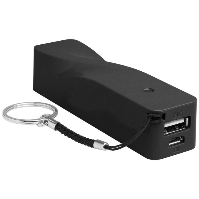 Deco Essentials 2600mAh Portable Power Bank for Tablets & Smartphones (Black Twist) - PWRBNK01