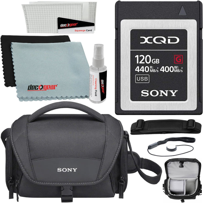 Sony Professional XQD G Series 120GB Memory Card QD-G120FJ + LCSU21 Carry Case Bundle
