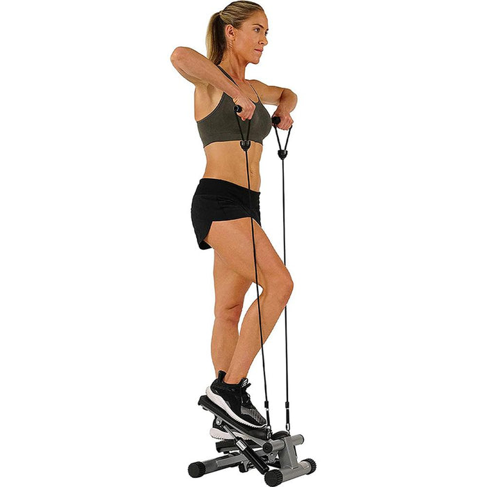 Sunny Health and Fitness 012-S Mini Compact Exercise Stepper with Resistance Bands