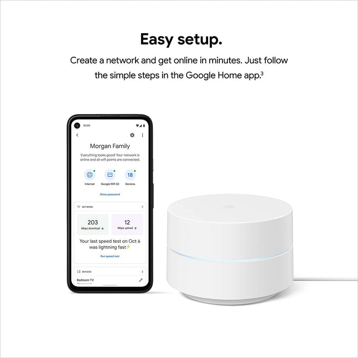 Google Wifi Mesh Network System Router AC1200 Point 1-pack (GA02430-US)