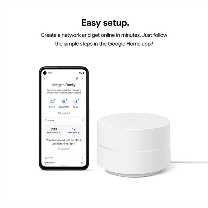 Google Wifi Mesh Network System Router AC1200 Point 3-Pack+3x Wall Mount Bundle