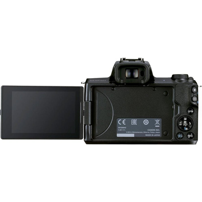 Canon EOS M50 Mark II Mirrorless Digital Camera (Black) w/ EF-M 15-45mm IS STM Lens