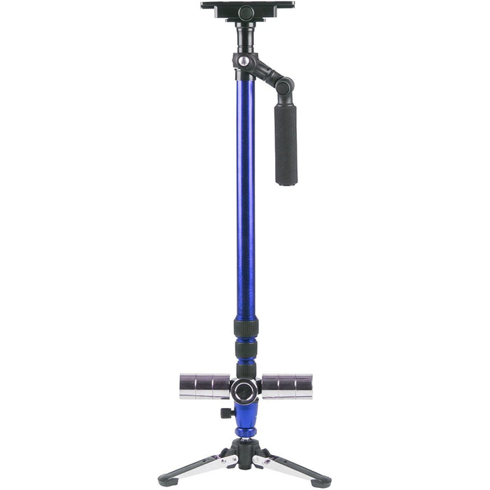 Vivitar Professional 59" Telescopic Photo/Video Stabilizer, Weighted Tripod Base, Blue