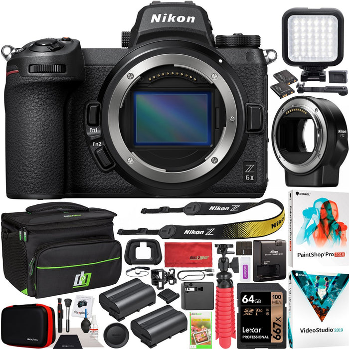 Nikon Z6II Mirrorless Camera Body Full Frame + FTZ Lens Mount Adapter Kit Bundle
