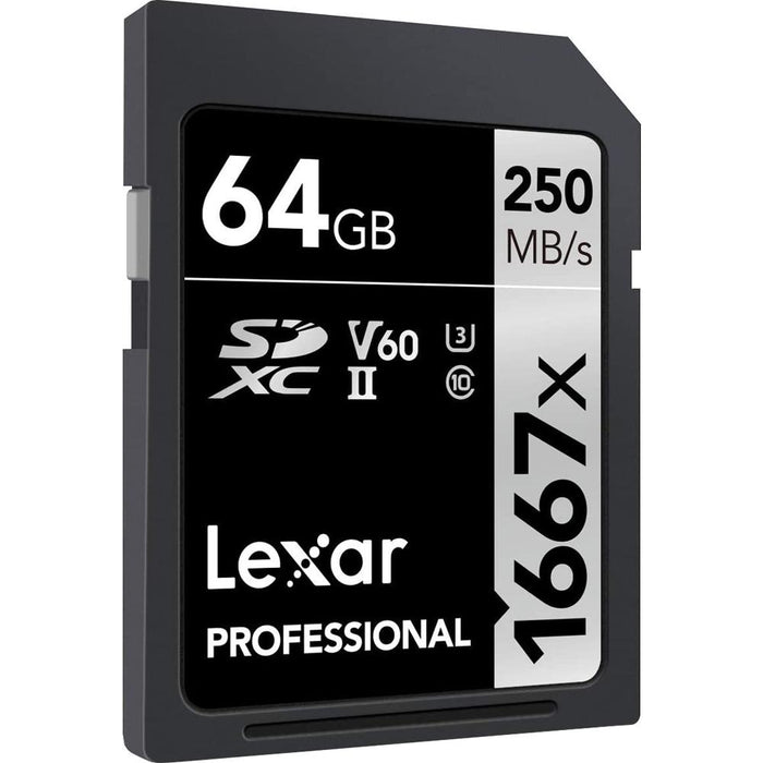 Lexar 64GB Professional 1667x UHS-II SDXC Memory Card (2-Pack)