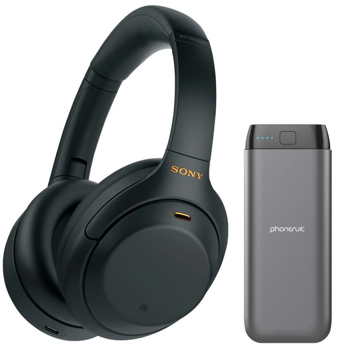 Sony WH1000XM4/B Noise Cancelling Wireless Headphones with Energy Core Max Power Bank