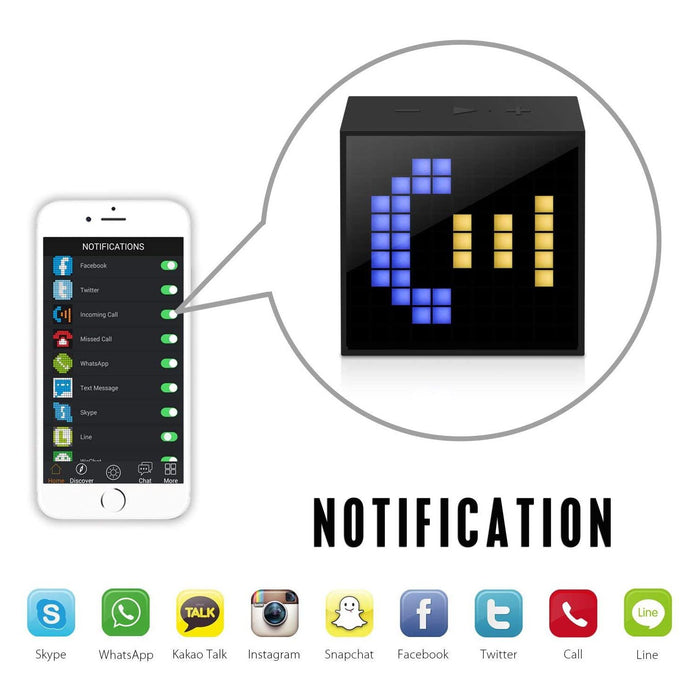 Divoom Timebox Mini Intelligent LED Light Bluetooth Speaker & Alarm w/App-Controlled