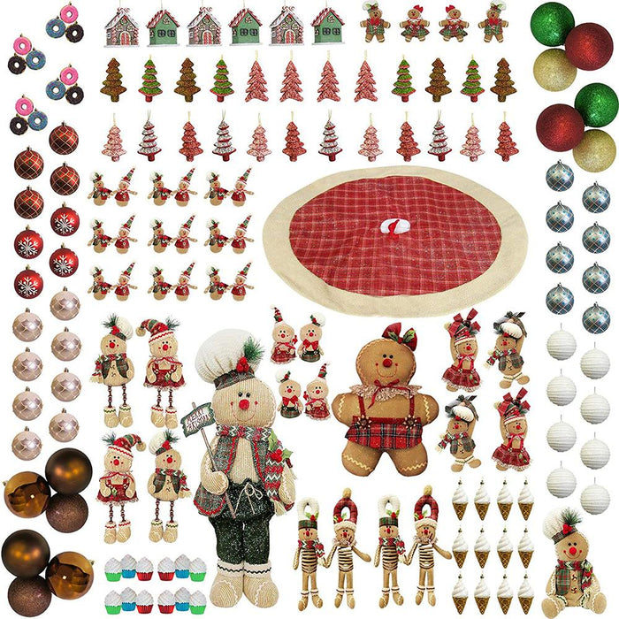 Fraser Hill Ornament Set: 152 Piece Gingerbread Ornamnent Set