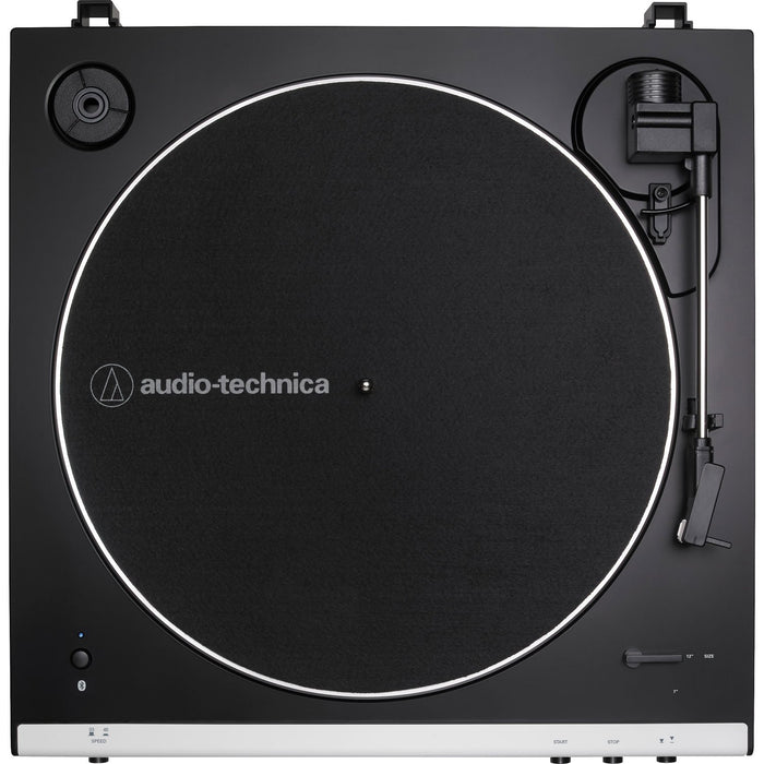 Audio-Technica AT-LP60XBT-WH Fully Automatic Belt-Drive Bluetooth Turntable, B&W (Refurbished)