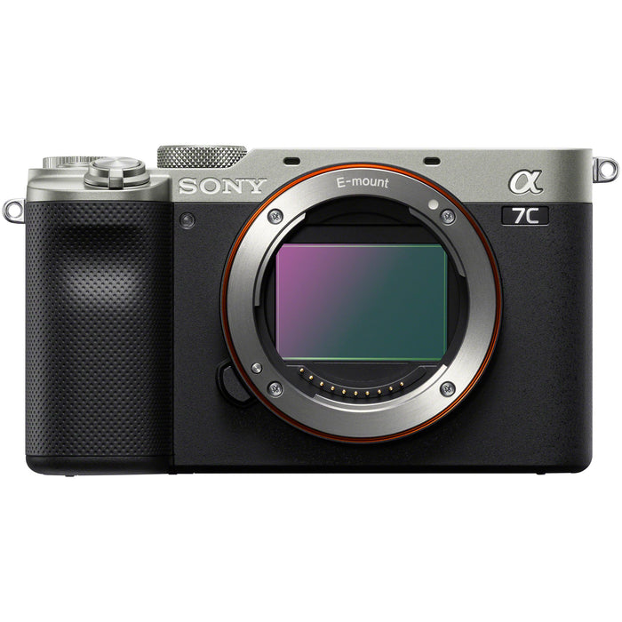 Sony a7C Mirrorless Full Frame Camera Body Silver + Vlogger Shooting Grip Kit Bundle
