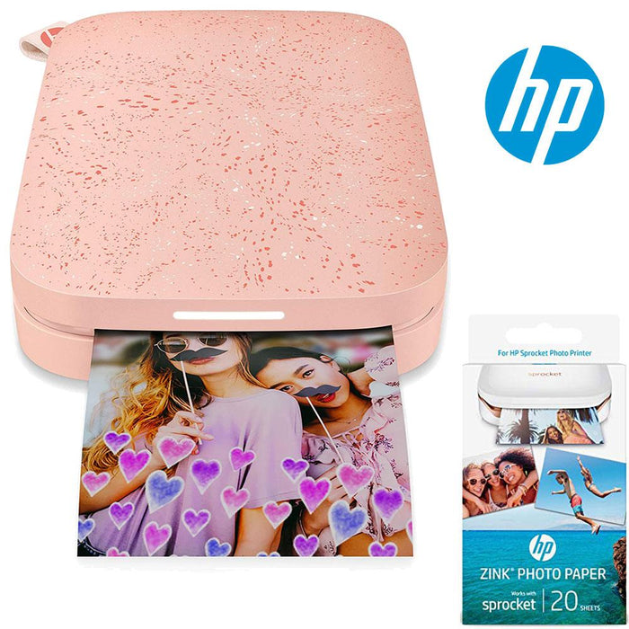 HP Sprocket Portable Photo Printer (2nd Ed) with Photo Paper (20 Sheets) Bundle