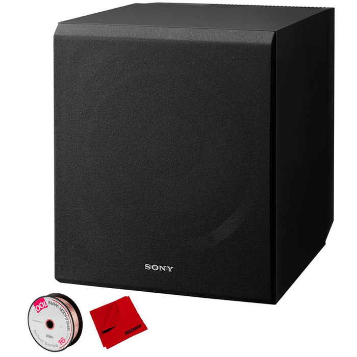 Sony 115 W 10" Home Theater Active Subwoofer with Speaker Wire & Cleaning Cloth