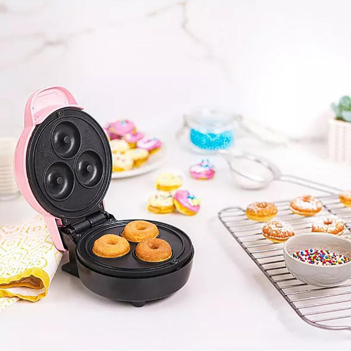 Bella Mini Portable Round Electric Mini Donut Baker Nonstick in Pink - 11304882P