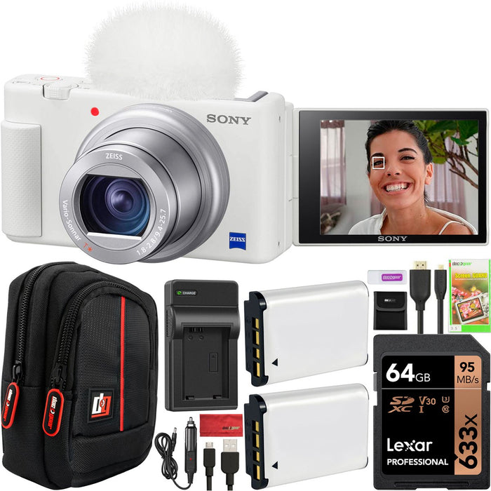 Sony Sony ZV-1 Compact 4K HD Camera - with Sony ACCVC1 Vlogger Accessory  Kit with Wireless Bluetooth Grip/Tripod (GP-VPT2 BT) and 64GB UHS-II SD  Card