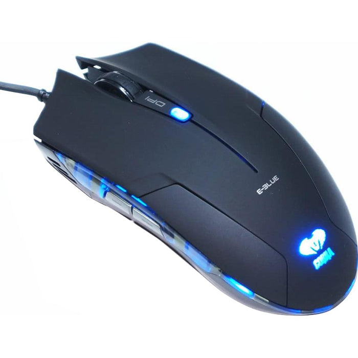 EBlue Cobra Junior 1600dpi Black Gaming Mouse Blue LED Logo