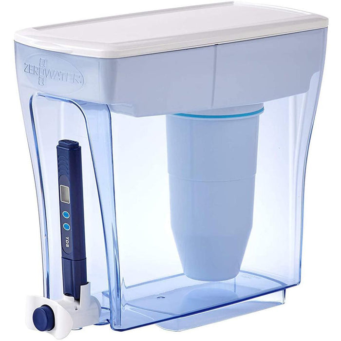 ZeroWater 20 Cup Ready-Pour Dispenser Water Filter Pitcher, Clear w/ Accessories Bundle